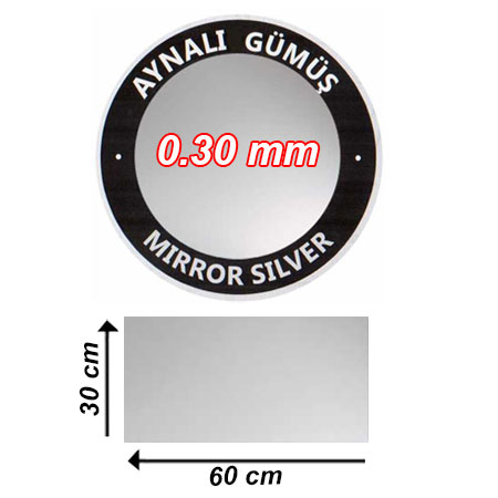 Sublimasyon Aynalı Gümüş Metal 30x60 cm - 0,30 mm - 1