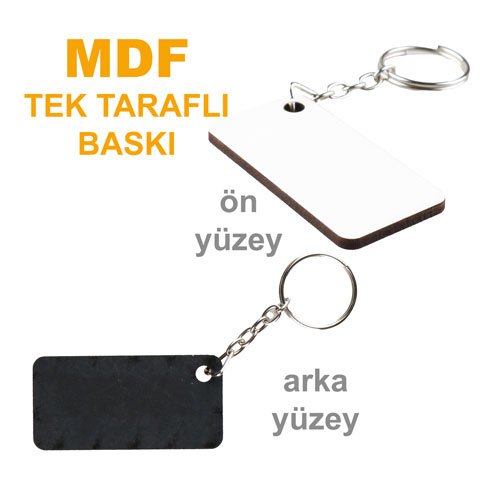 Sublimasyon Eko.MDF Tek Taraflı Anahtarlık - Dikdörtgen - 2