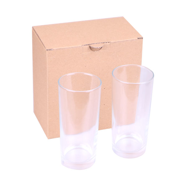 Sublimasyon İkili Şeffaf Rakı Bardağı - Kraft Kutulu  - 1