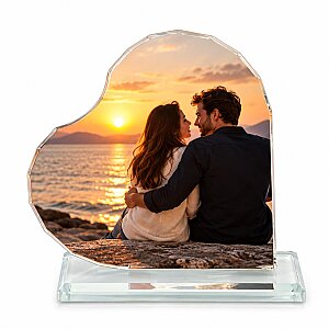 Sublimasyon Kristal Beyaz Kalp Plaket 1011