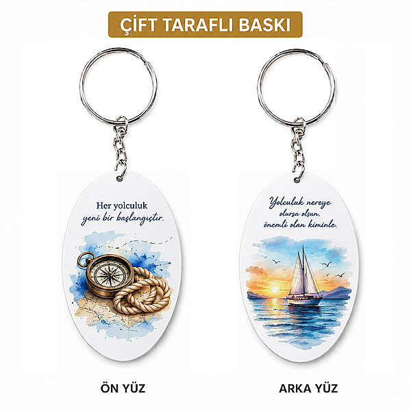 Sublimasyon Metal Oval Anahtarlık 5x3,5 cm - 2