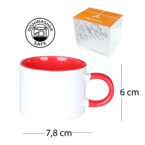 Sublimasyon Porselen Sapı ve İçi Kırmızı Sweet Fincan - Kutulu - 3
