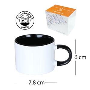 Sublimasyon Porselen Sapı ve İçi Siyah Sweet Fincan - Kutulu - 3