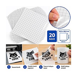 Transfer Taşıma Bandı 30,5x30,5 cm - 20 adet - 3