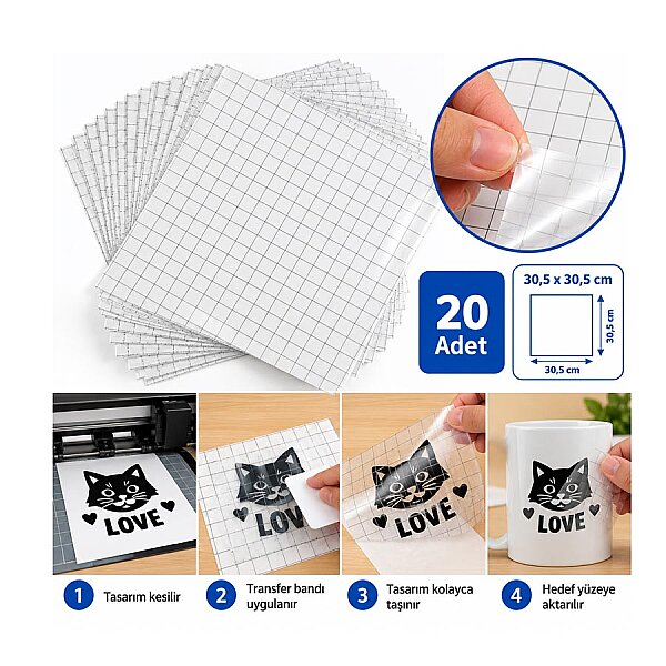 Transfer Taşıma Bandı 30,5x30,5 cm - 20 adet - 3